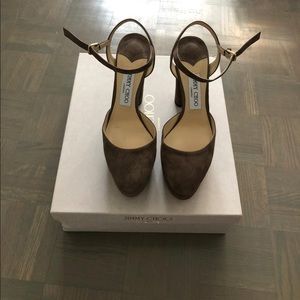 Suede platform heels